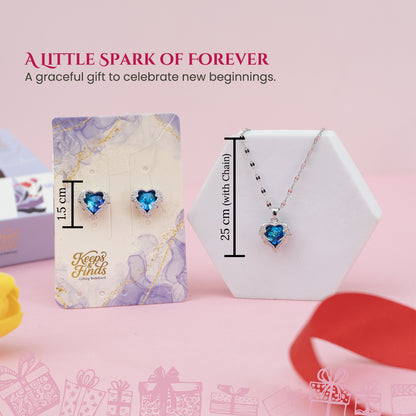 Love Jewellery Gift Box | Brass Necklace & Earring Set with Heart Message Card