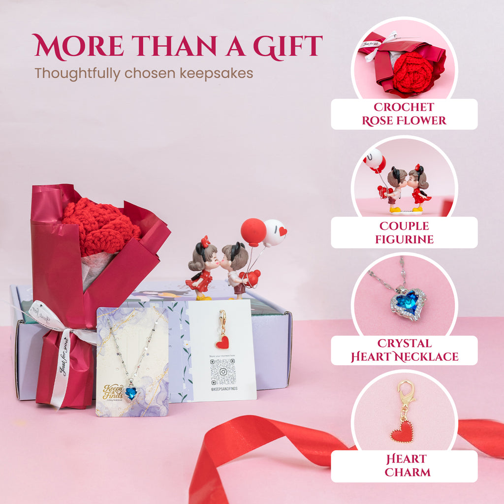 The Crochet Rose & Heart Necklace Keepsake Box