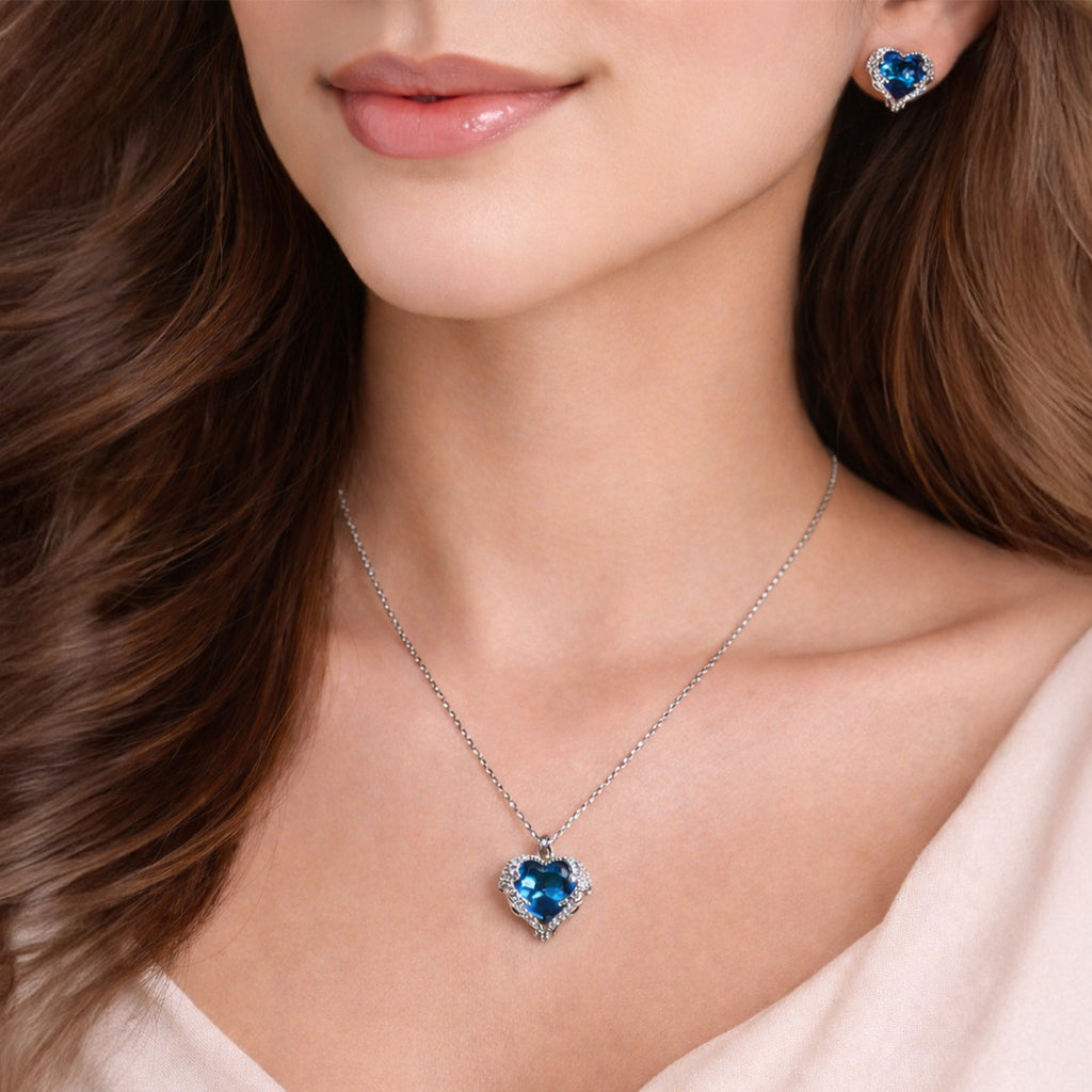 Love Jewellery Gift Box | Brass Necklace & Earring Set with Heart Message Card