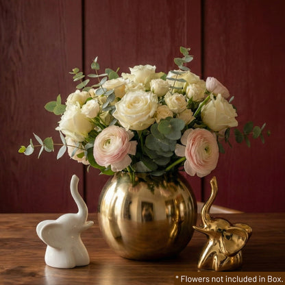 The Metal Vase & Ceramic Elephant Home Keepsake Gift Box