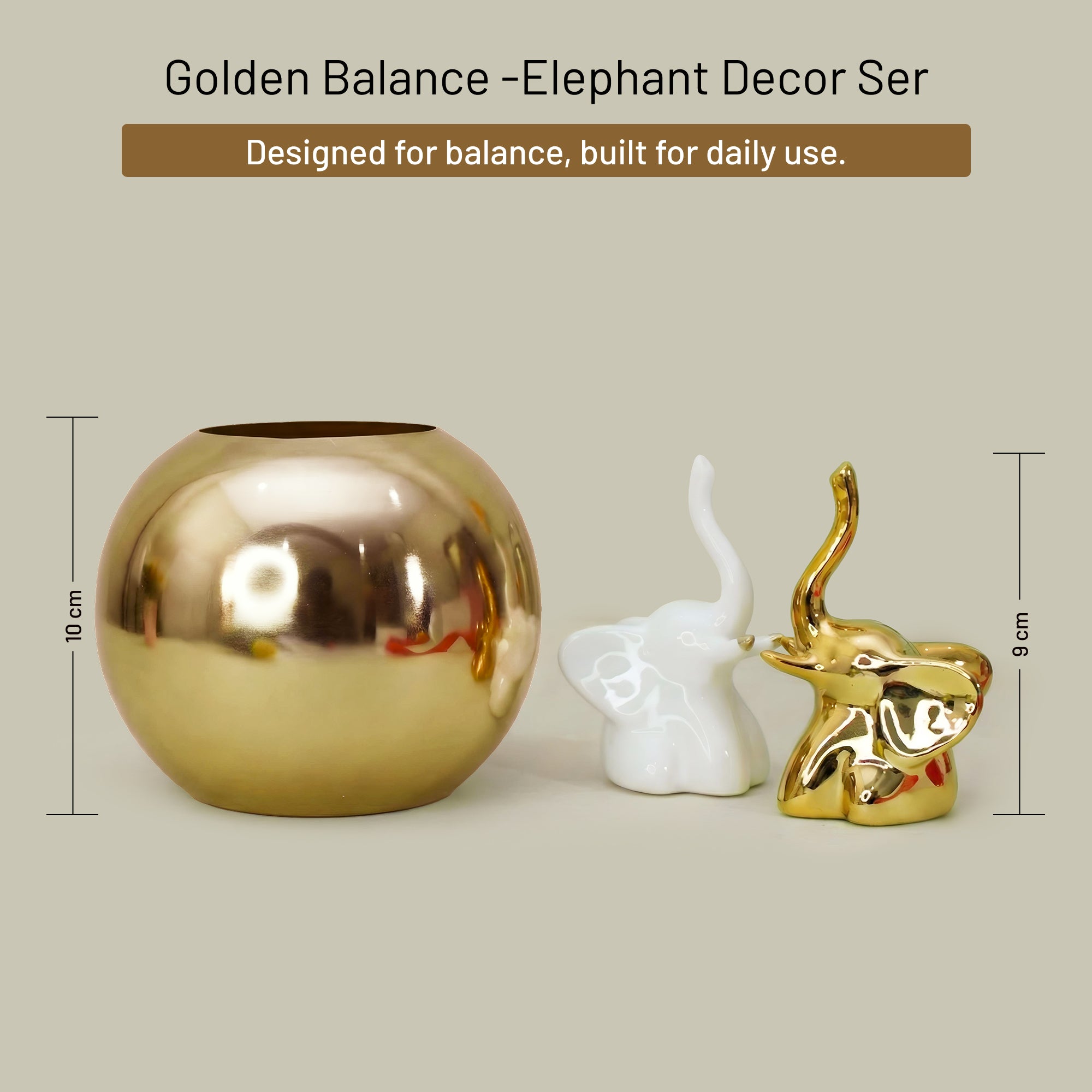 The Metal Vase & Ceramic Elephant Home Keepsake Gift Box