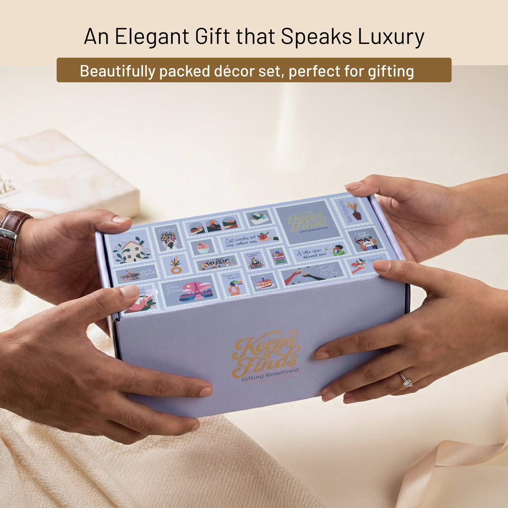 The Metal Vase & Ceramic Elephant Home Keepsake Gift Box